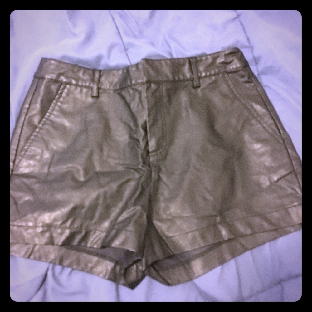 Black High Waisted Leather Shorts